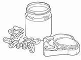 Coloring Pages Butter Peanut Jelly Sandwich Food Related Popular Coloringhome Colouring sketch template