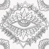 Coloring Mandala Pages Psychedelic Eye Print Color Sun Abstract Trippy Printable Begs Drawing Adult Colouring Madness Outline Drawings Coloriage Mandalas sketch template