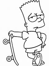 Pages Simpson Coloring Bart Print Colouring Printable Fullsize sketch template