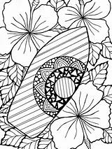 Hawaiian Zentangle sketch template