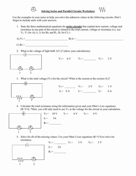 circuit drawing practice worksheet answers