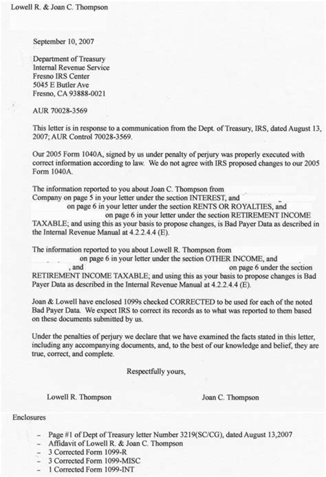 irs audit sample irs audit reconsideration letter