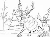 Coloring Christmas Pages Frozen Sven sketch template