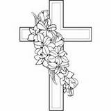 Sympathy Cross Clipart Lily Flowers Coloring Pages Flower Drawing Religious Clip Cards Card Parchment Crosses Cliparts Drawings Draw Lilies Printable sketch template