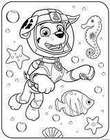Coloring Marshall Underwater Patrol Paw Pages Printable sketch template