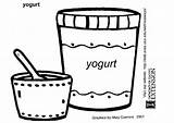 Yoghurt Joghurt Yogur Colorare Malvorlage Kleurplaat Yogurt Coloring Dibujos Ausmalbild Disegni sketch template