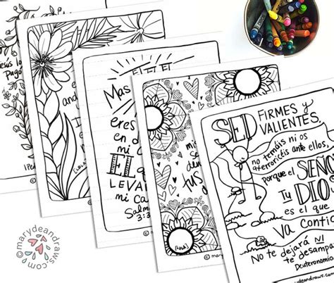 hand drawn spanish bible verse coloring pages collection  etsy