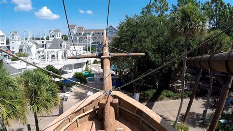 disneys yacht beach club stormalong bay pool water  pov  pirate ship  rides