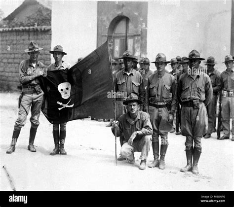 marines hold  captured flag   sandinistos stock photo alamy