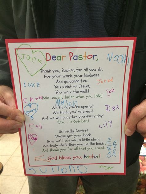 letter  pastor appreciation month kids sunday school lessons bible