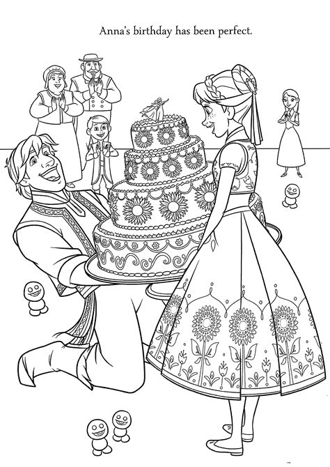 borthday annas frozen fever coloring pages printable coloring pages