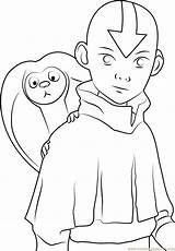 Avatar Coloring Airbender Last Aang Pages Printable Kids Coloringpages101 sketch template