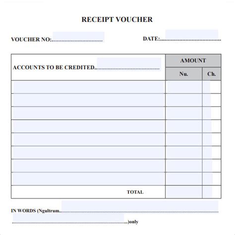 cash received voucher template hq template documents