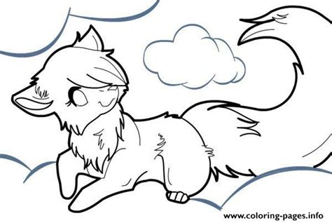 anime wolf coloring page printable
