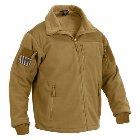 rothco  coyote brown  special ops tactical mens large coyote brown fleece jacket