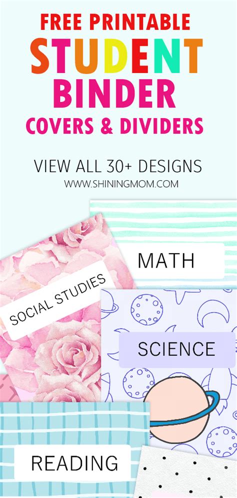 student binder cover templates printable templates