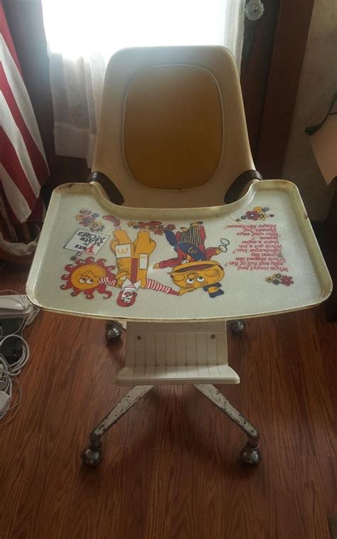 vintage ronald mcdonalds  highchair yellow white complete chair