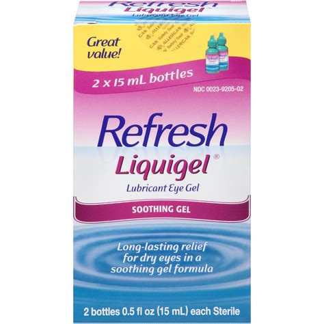 refresh liquigel eye drops lubricant   fl oz  ml bottles