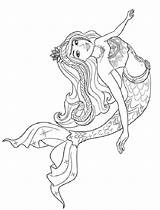 Barbie Coloring Pages Mermaid Princess Colouring Printable Tail Meerjungfrauen Print Cute Drawings Discover sketch template