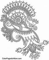 Coloring Paisley Pages Mandala Printable Adult Henna Vector Colorpagesformom sketch template