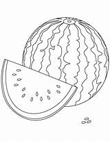Watermelon Coloring Fruit Sheet Pages Kids Cute sketch template