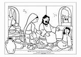 Martha Mary Coloring Jesus Bible Pages Meals Kids Crafts Preschool Story School Slideshare Sunday Choose Board Activities sketch template