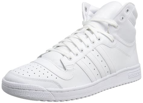 Adidas Originals Leather Top Ten Hi S Basketball Shoes In White White