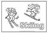 Skiing Coloring Pages Sport Skier Kids Colouring Cartoon Comments Popular Template sketch template