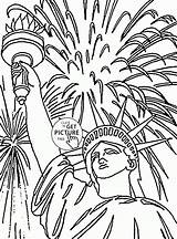 Coloring July 4th Printable Pages Fourth Liberty Statue American Kids sketch template