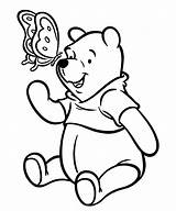 Pooh Winnie Bear Coloring Pages Cartoon Butterfly Baby Colour Printable Print Classic Drawing Characters Line Drawings Color Sheets Getdrawings Book sketch template