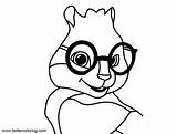 Coloring Pages Alvin Chipmunks Simon Printable Kids Adults Clipartmag Drawing sketch template