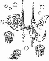 Spongebob Patryk Kolorowanki Jellyfish Meduzy Topcoloringpages Kolorowanka Bob Malowanki Spogebob sketch template