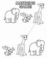 Game Matching Animals Animal Games Activities Printable Baby Print Match Misc sketch template