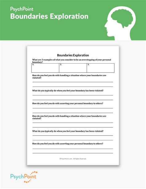 boundaries exploration worksheet boundaries worksheet therapy