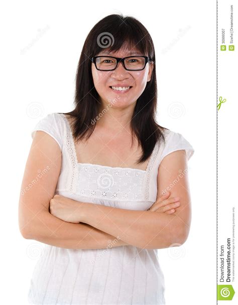 Asian Mature Woman Portrait Stock Image Image Of Middle