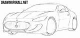 Maserati Draw Drawing Car Sketch Step Cars Shadows Back Pencil Drawingforall Remains Rims Lesson Came End Only Add sketch template