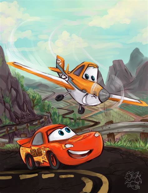 lightning  dusty  sharkie  deviantart cars cartoon disney