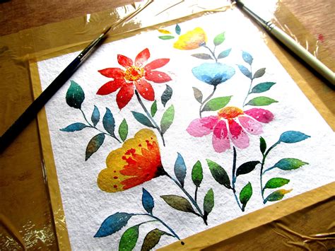 watercolor painting flowers  beginners  getdrawings