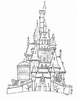 Coloring Castle Pages Disney Printable Castles Kids Magic Kingdom Adults Print Color Drawing Hogwarts Outline Disneyland Book Princesses Cinderella Princess sketch template