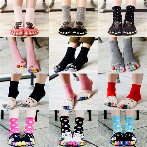 Lovely Winter Couples Cartoon Warm Soft Anime Cotton 5 Toes Socks Funky