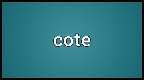 cote meaning youtube