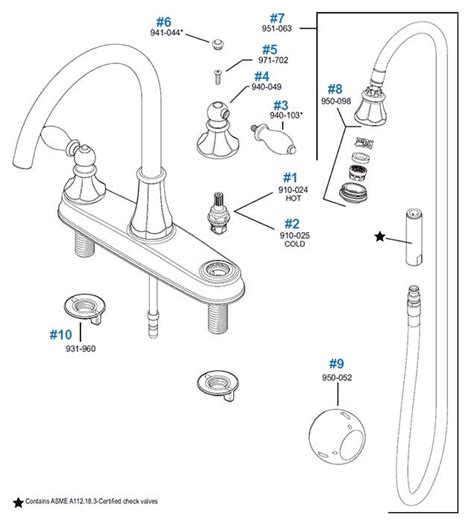 kitchen faucet pieces    kitchen