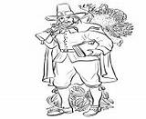 Thanksgiving Coloring Pages Musket Turkey Pilgrim sketch template