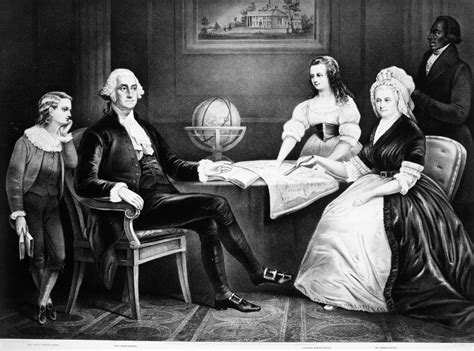 george washington family nlithograph   currier ives poster print