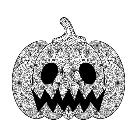 halloween scary pumpkin halloween adult coloring pages