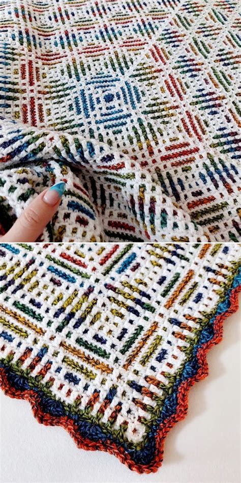 beautiful colorful mosaic crochet blankets  patterns crochet