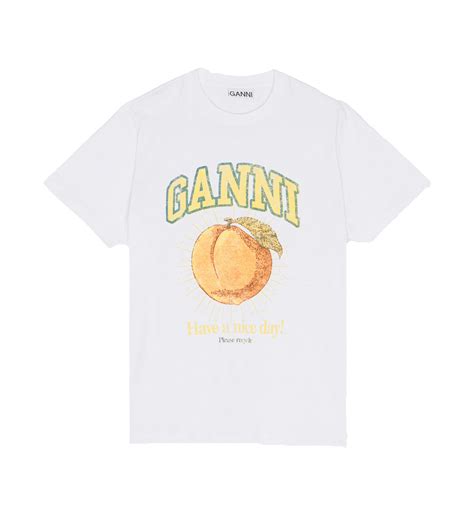 ganni white peach relaxed  shirt clothing anna nina