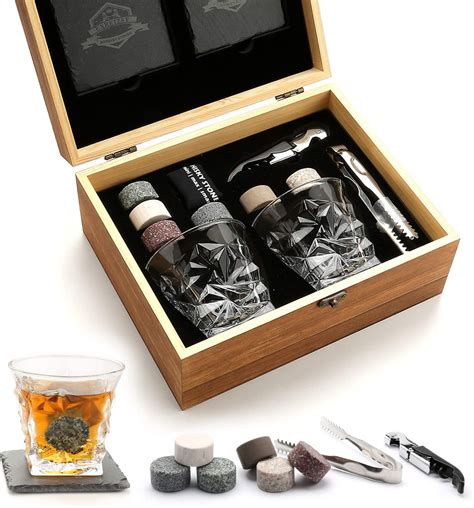 china whiskey glass set granite chilling whiskey rocks gift box set