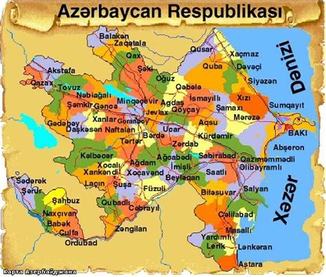 azerbaycan respublikasinin xeritesi