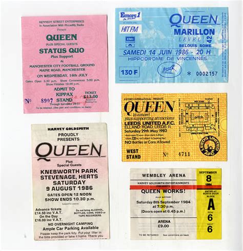 queen collection  ticket stubs uk concert ticket   ticket stubs